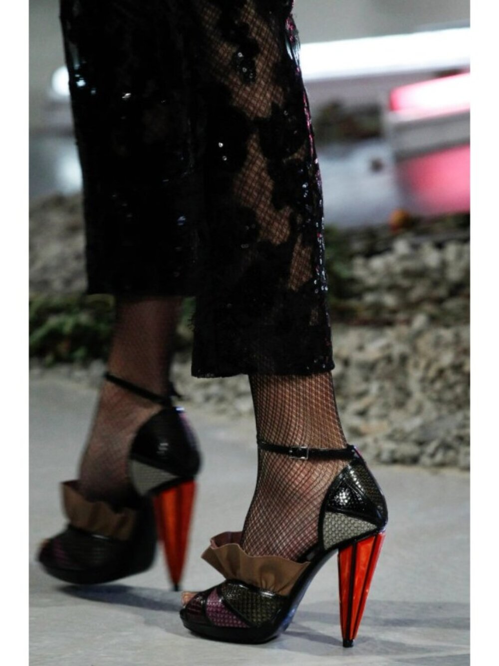 Rodarte Snakeskin Embossed Metallic Leather Strappy Heels $1035, Size 9 | 39.5